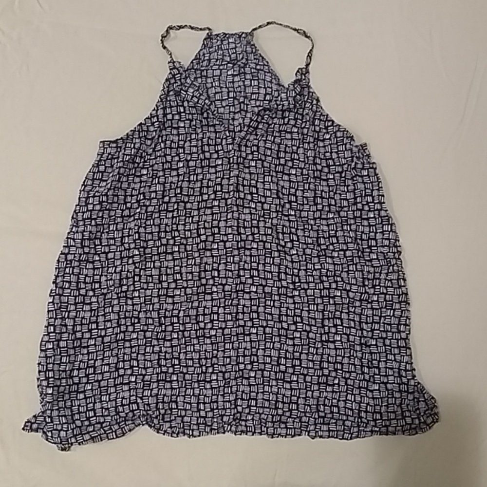 Black and White Halter Style Blouse